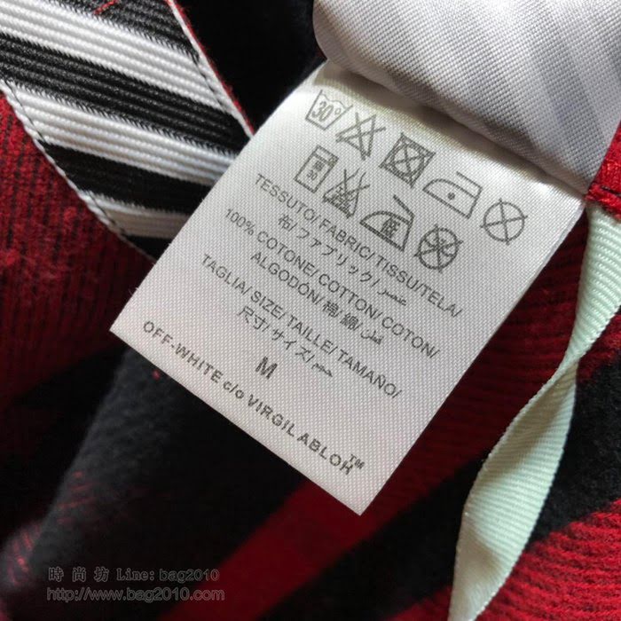 OffWhite男裝 19-20FW新款 最高品質 off男士格子襯衣  tzy2333